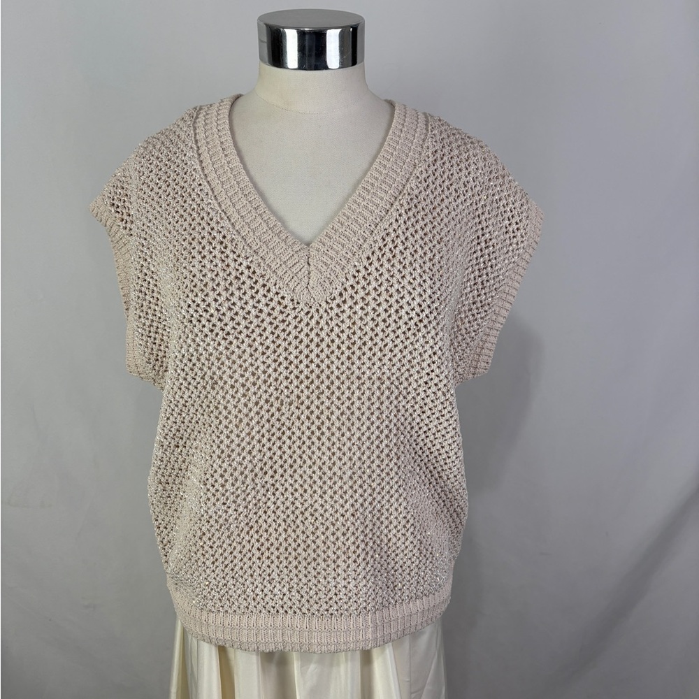 Joie Women's Beige V-Neck Sweater Vest